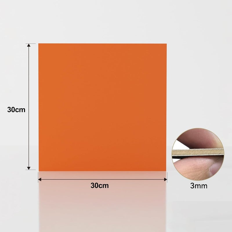 Creatorally 8 Pack Pre-Painted Colored Plywood Sheets, 12x12x1/8 Inch (3mm) Basswood, Ideal for Laser Cutting, Engraving, DIY Crafts, Ornaments & Models Making (Sunset Orange) - Image 2